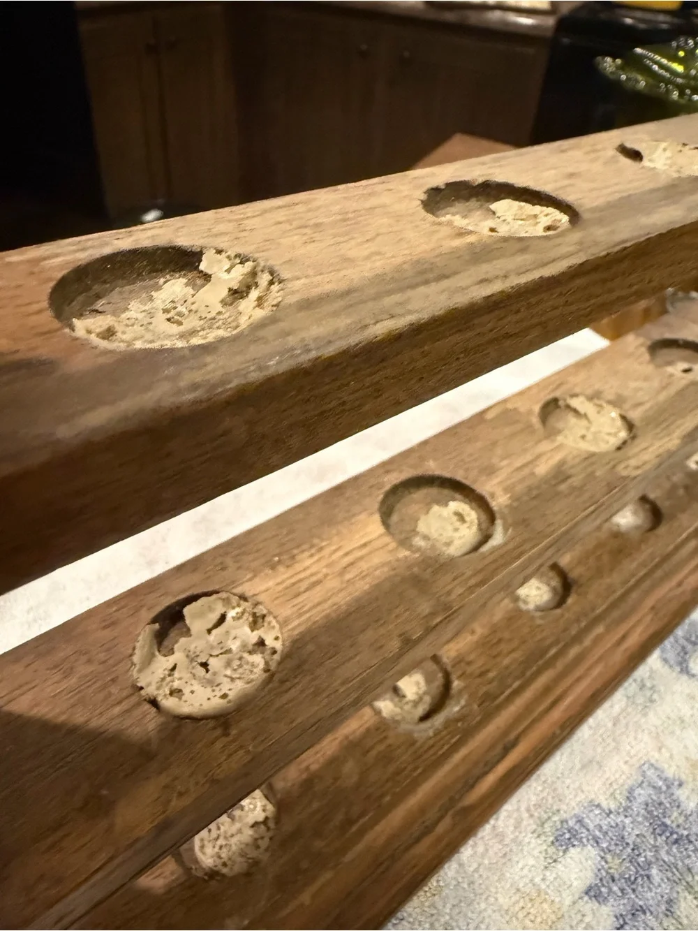 Vintage Wooden Shot Glass Golf Ball Wall Hanging Display Rack
